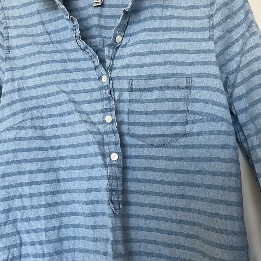 J. Crew Chambray Denim Popover Shirt - Picture 3 of 15